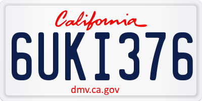 CA license plate 6UKI376
