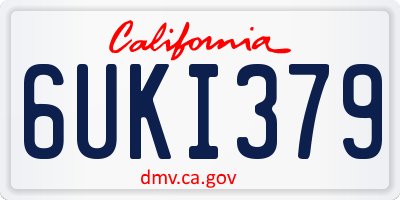 CA license plate 6UKI379
