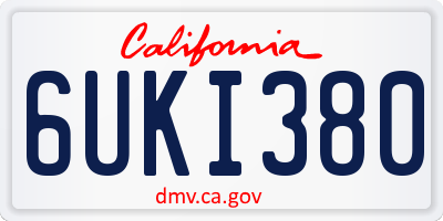 CA license plate 6UKI380