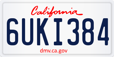 CA license plate 6UKI384