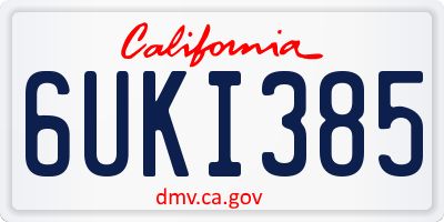 CA license plate 6UKI385