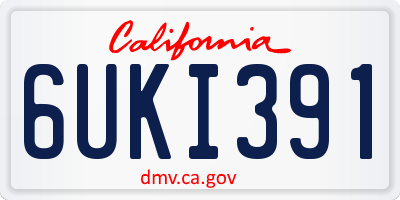 CA license plate 6UKI391