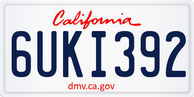 CA license plate 6UKI392
