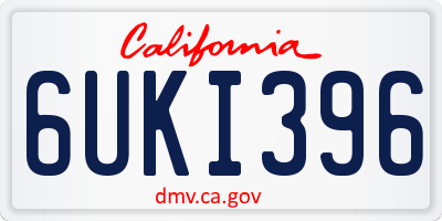CA license plate 6UKI396