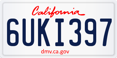 CA license plate 6UKI397