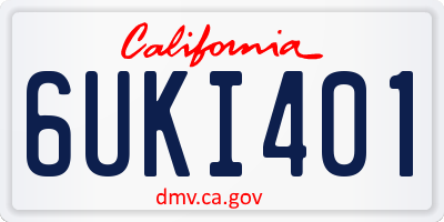 CA license plate 6UKI401
