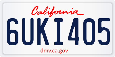 CA license plate 6UKI405