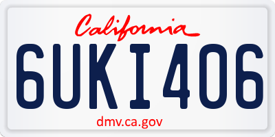 CA license plate 6UKI406