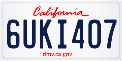 CA license plate 6UKI407