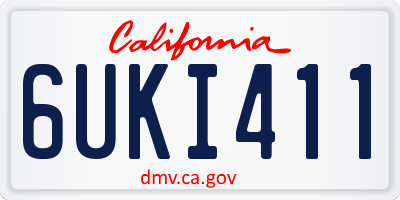 CA license plate 6UKI411