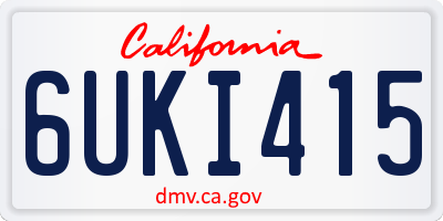 CA license plate 6UKI415