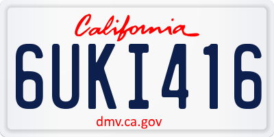 CA license plate 6UKI416