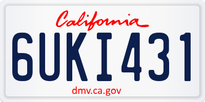 CA license plate 6UKI431