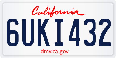 CA license plate 6UKI432