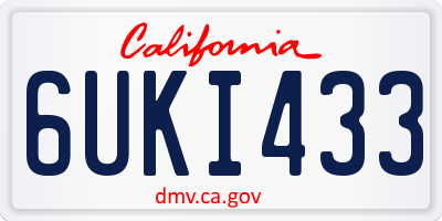 CA license plate 6UKI433
