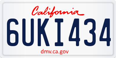 CA license plate 6UKI434
