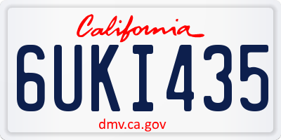 CA license plate 6UKI435