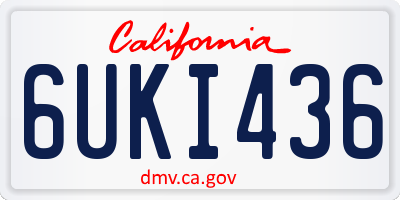 CA license plate 6UKI436