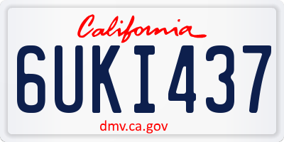 CA license plate 6UKI437