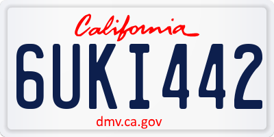 CA license plate 6UKI442