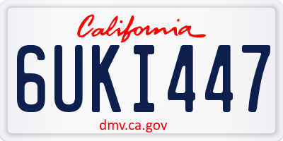 CA license plate 6UKI447