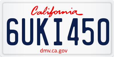 CA license plate 6UKI450