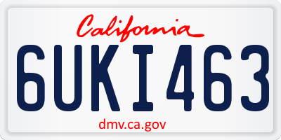 CA license plate 6UKI463
