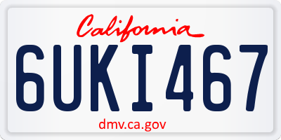 CA license plate 6UKI467