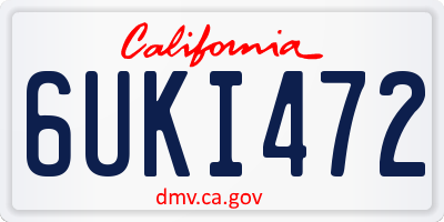 CA license plate 6UKI472