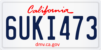 CA license plate 6UKI473