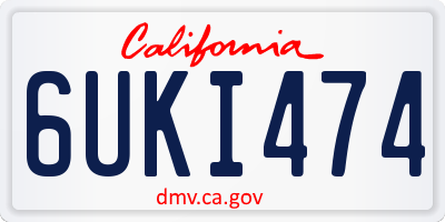 CA license plate 6UKI474