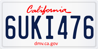 CA license plate 6UKI476