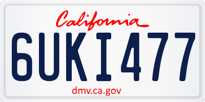 CA license plate 6UKI477