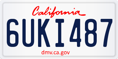 CA license plate 6UKI487