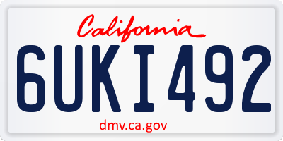 CA license plate 6UKI492