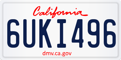 CA license plate 6UKI496