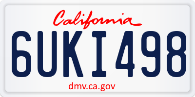 CA license plate 6UKI498