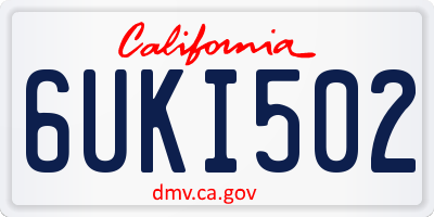 CA license plate 6UKI502