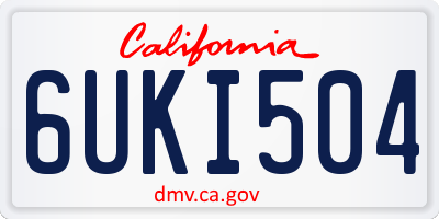 CA license plate 6UKI504