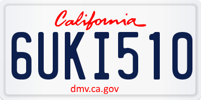 CA license plate 6UKI510