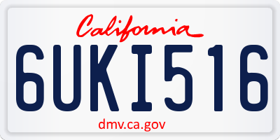 CA license plate 6UKI516
