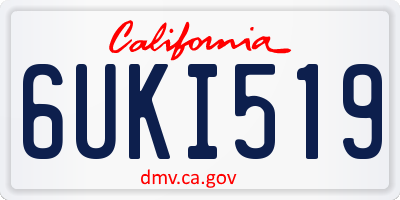 CA license plate 6UKI519