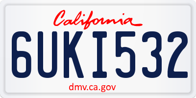 CA license plate 6UKI532