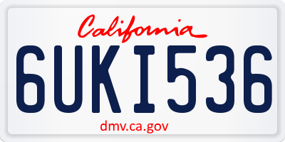 CA license plate 6UKI536