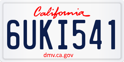 CA license plate 6UKI541
