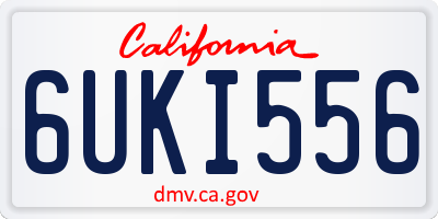 CA license plate 6UKI556