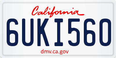 CA license plate 6UKI560