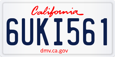 CA license plate 6UKI561