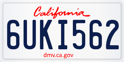 CA license plate 6UKI562