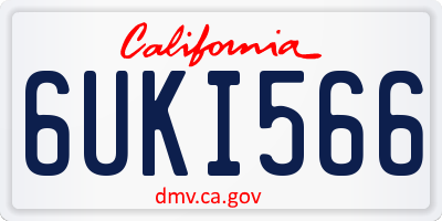 CA license plate 6UKI566